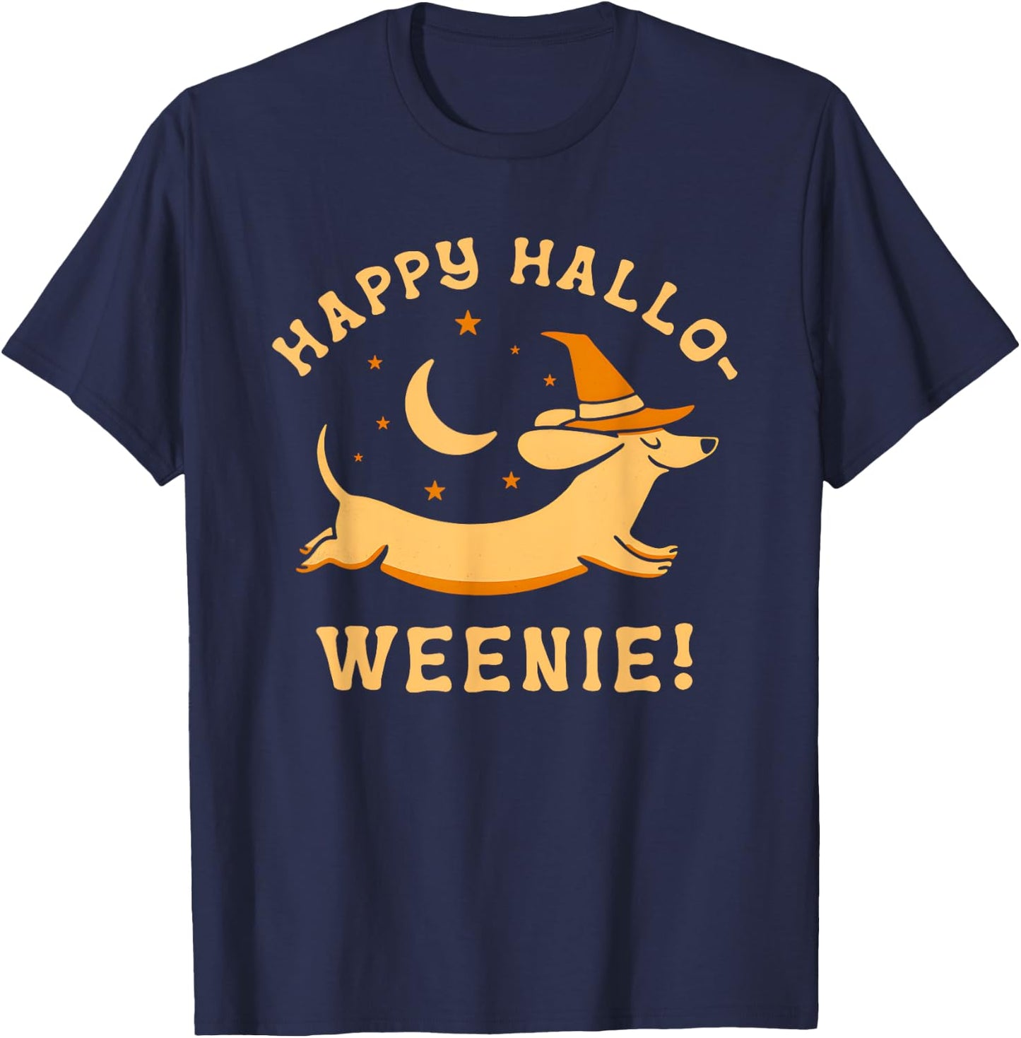 Happy Hallo-Weenie Halloween T-Shirt - T-Shirt | Navy