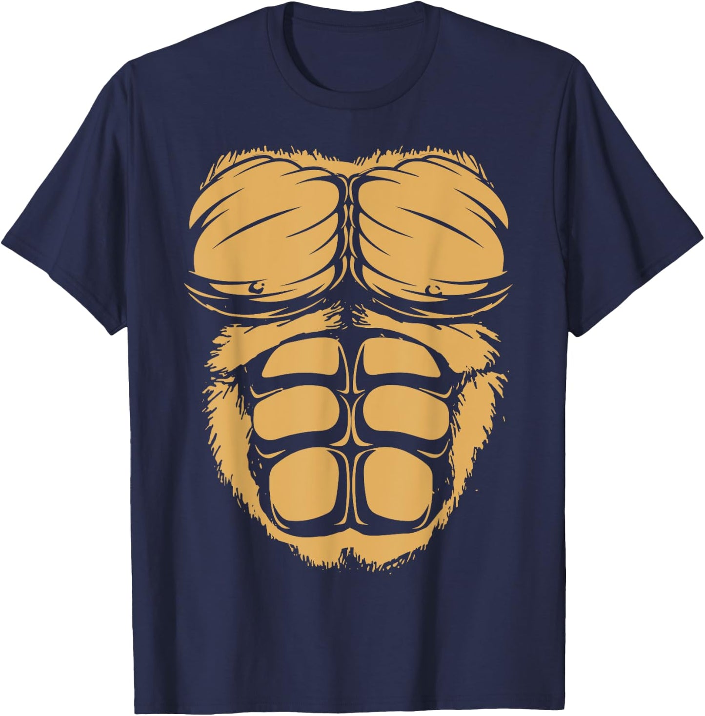 Gorilla Chest Muscles Abs Costume Halloween Easy Gift T-Shirt - T-Shirt | Navy