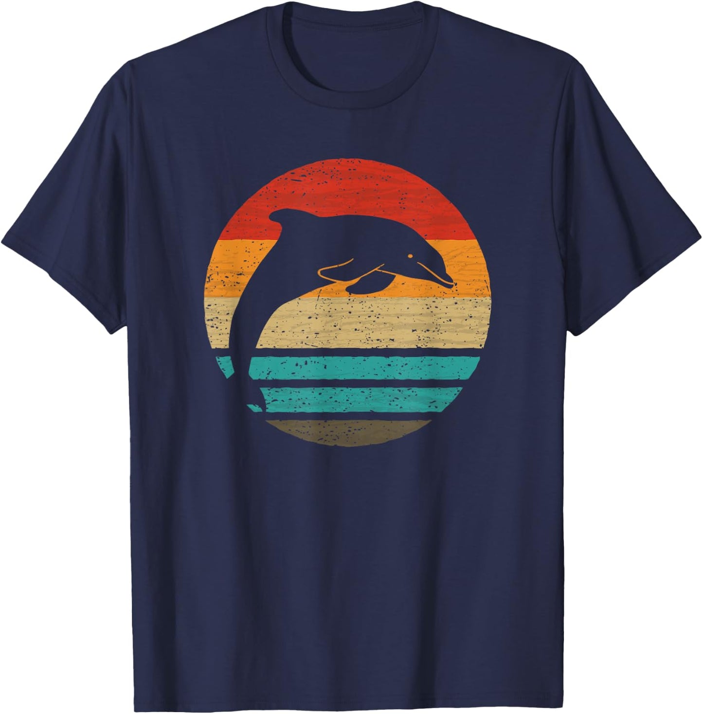 Dolphin Retro Style Vintage T-Shirt - T-Shirt | Navy