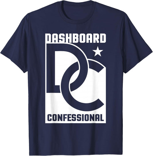 Dashboard Confessional - Linked Logo , Small, Black T-Shirt - T-Shirt | Navy