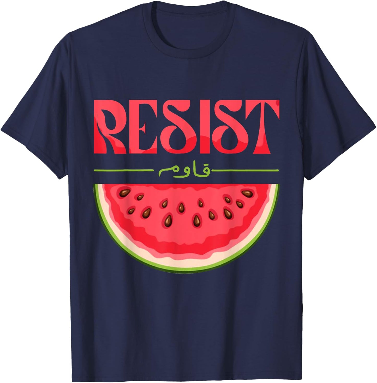 Watermelon Resist Stand With Palestine Gift Men T-Shirt - T-Shirt | Navy