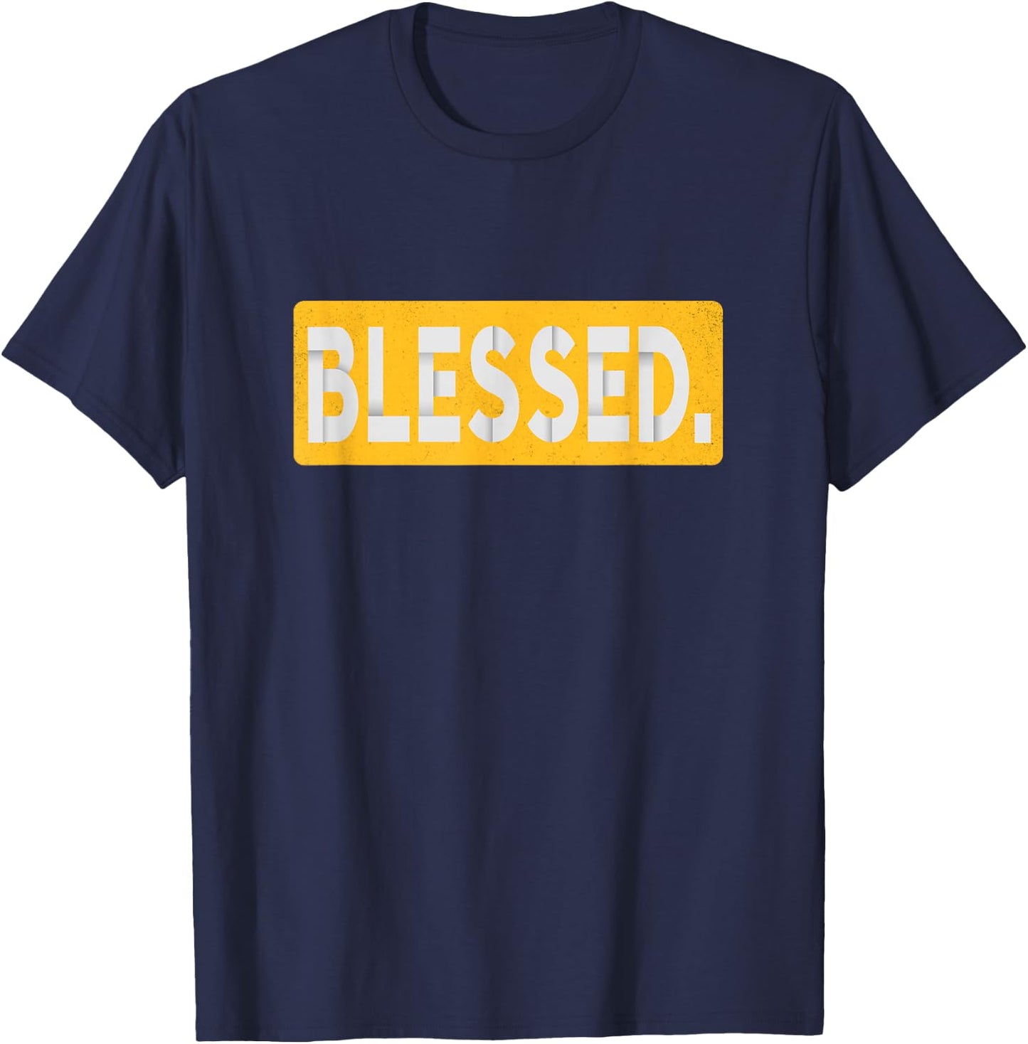 University Varsity-Gold BLESSED. University Varsity-Gold T-Shirt - T-Shirt | Navy