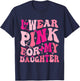 I Wear Pink For My Daughter Groovy Breast Cancer Awareness T-Shirt - T-Shirt | Navy