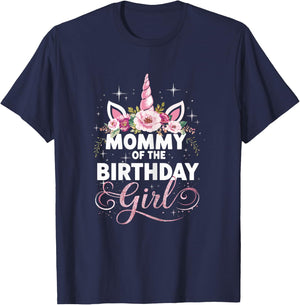 Mommy Of The Birthday Girl Mother Unicorn Birthday T-Shirt - T-Shirt | Navy
