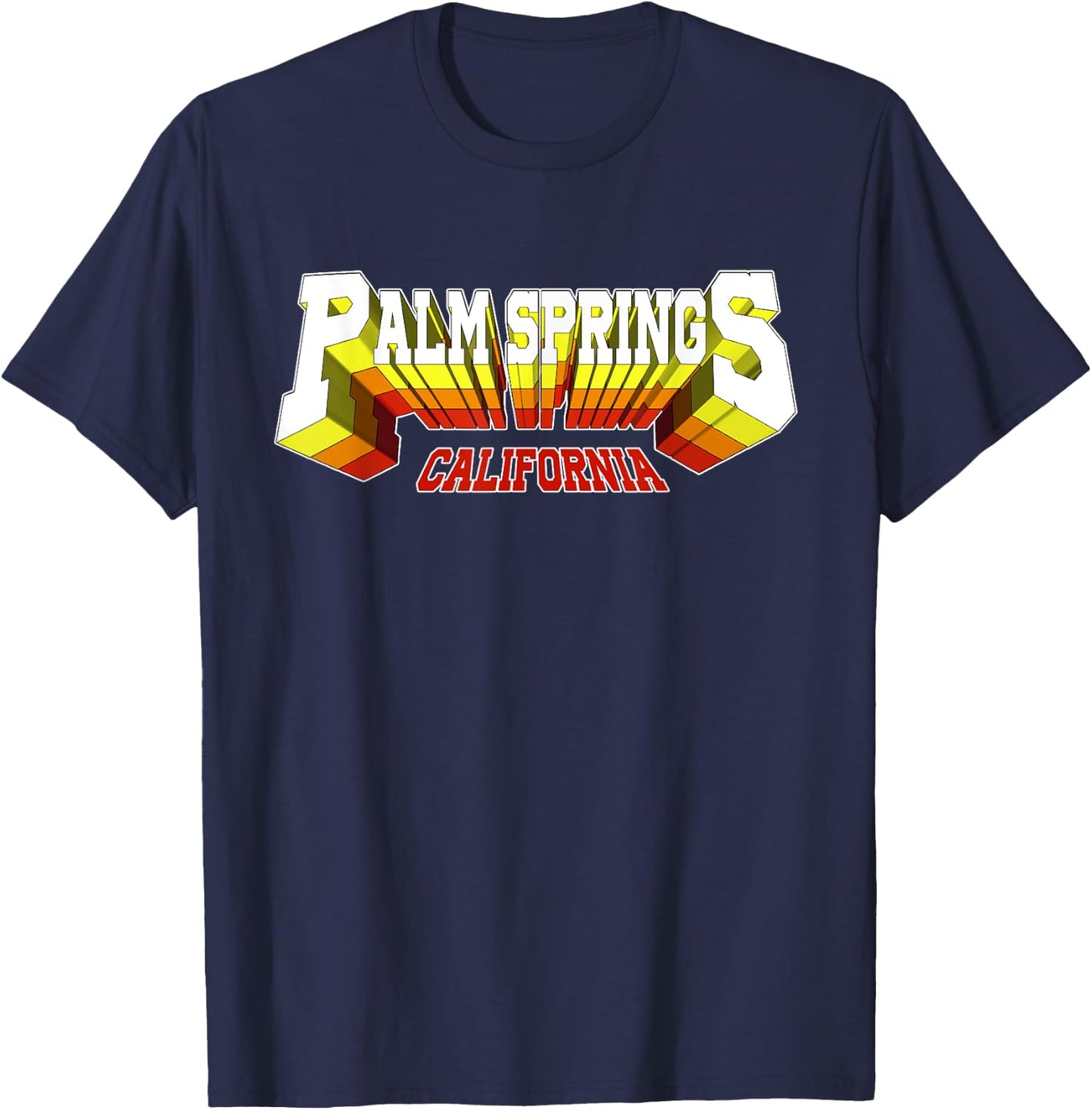 Retro Palm Springs City CA California T-Shirt - T-Shirt | Navy