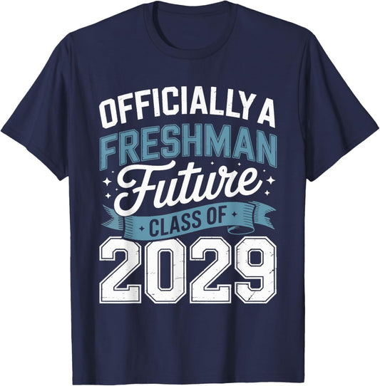 Official Freshman Future Class 2029 First Day Of 9th Grade T-Shirt - T-Shirt | Navy