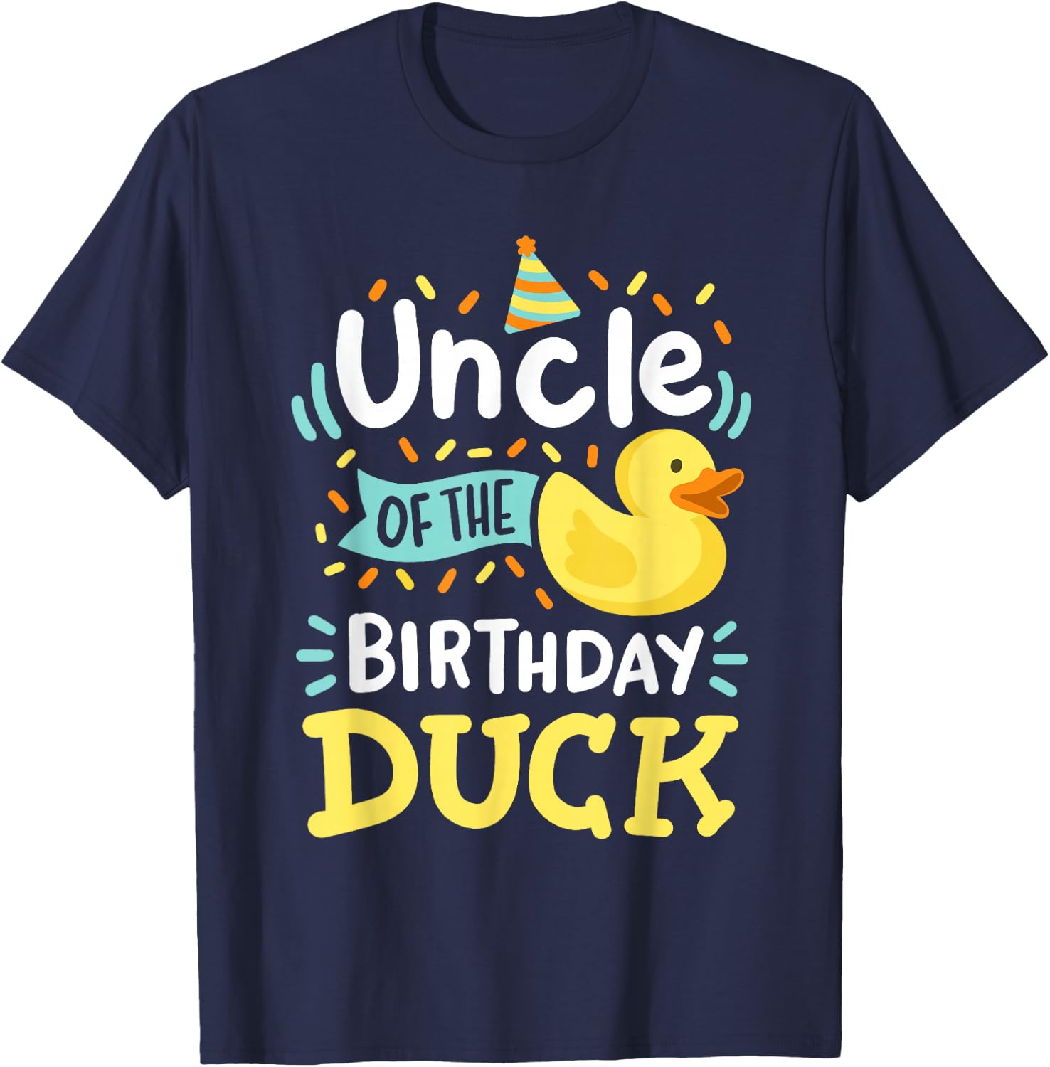Uncle Of The Birthday Duck Boy Rubber Duck Bday Family T-Shirt - T-Shirt | Navy