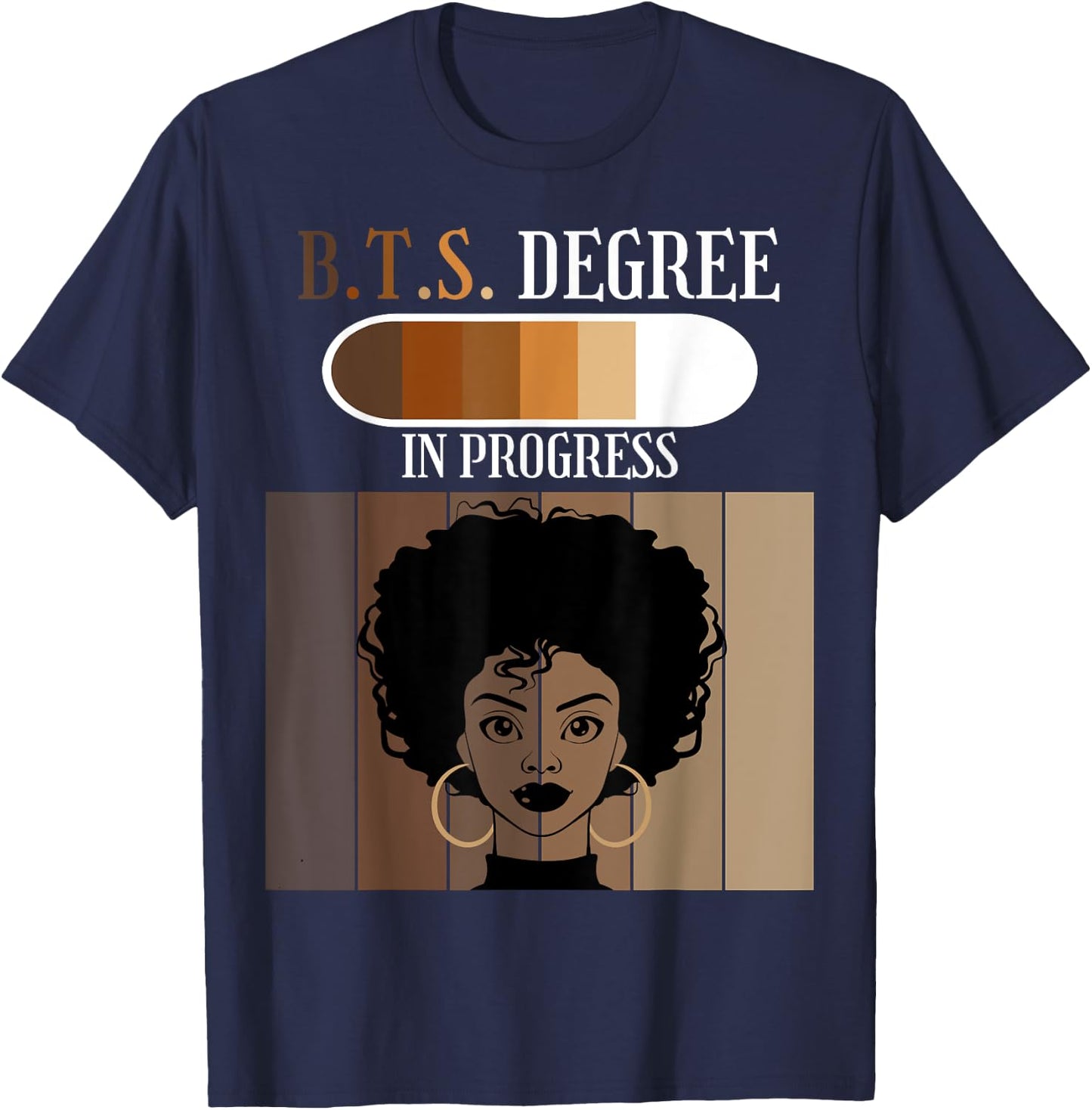 Bachelor of Tourist Studies BTS Degree In Progress Afro T-Shirt - T-Shirt | Navy