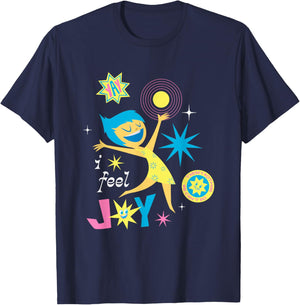 Disney Pixar Inside Out 2 Yay! I Feel Joy Vintage Logo T-Shirt - T-Shirt | Navy