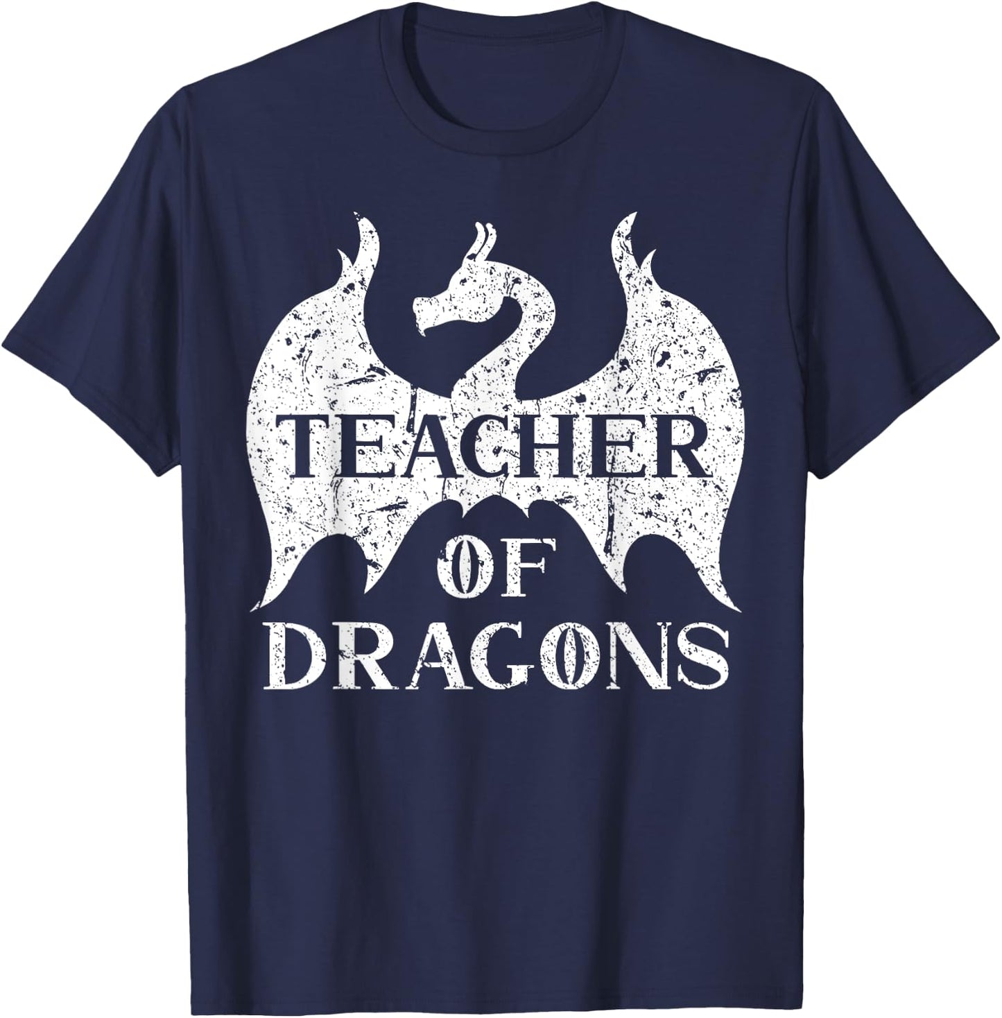 Vintage Teacher Of Dragons Funny Quotes Teacher Student Women T-Shirt - T-Shirt | Navy