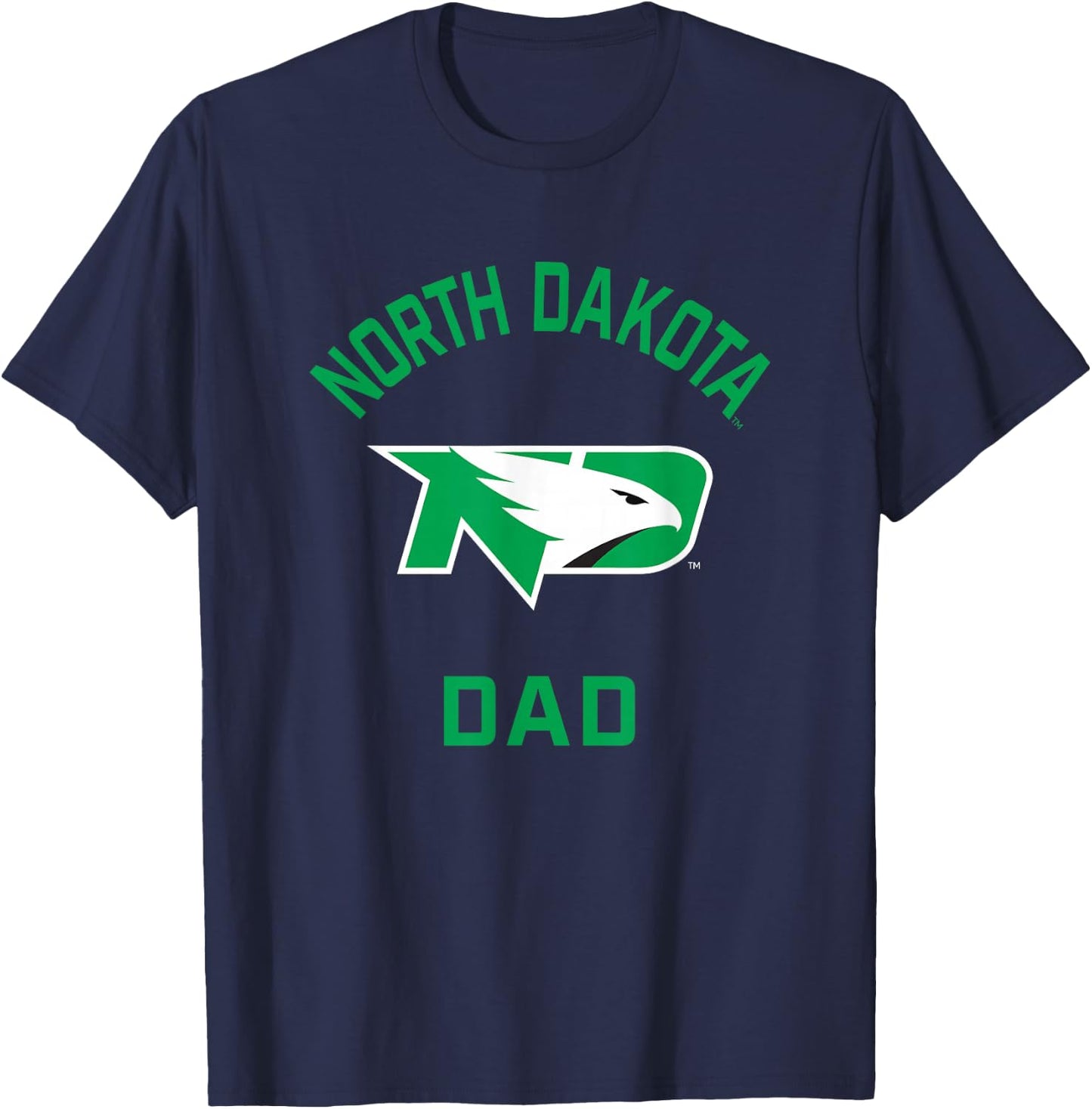 University of North Dakota Fighting Hawks Arched Dad T-Shirt - T-Shirt | Navy
