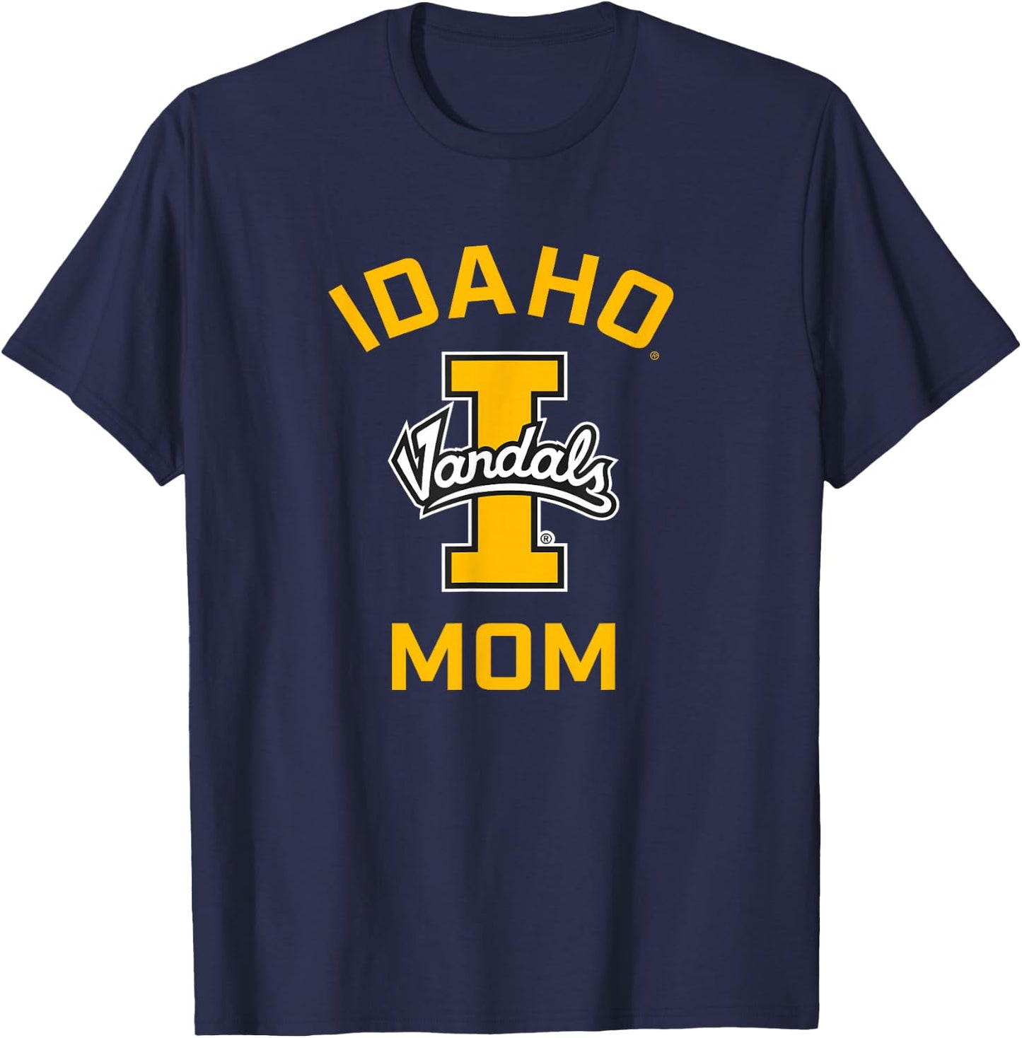 Campus Lab University of Idaho Vandals Arched Mom , Small, Black T-Shirt - T-Shirt | Navy