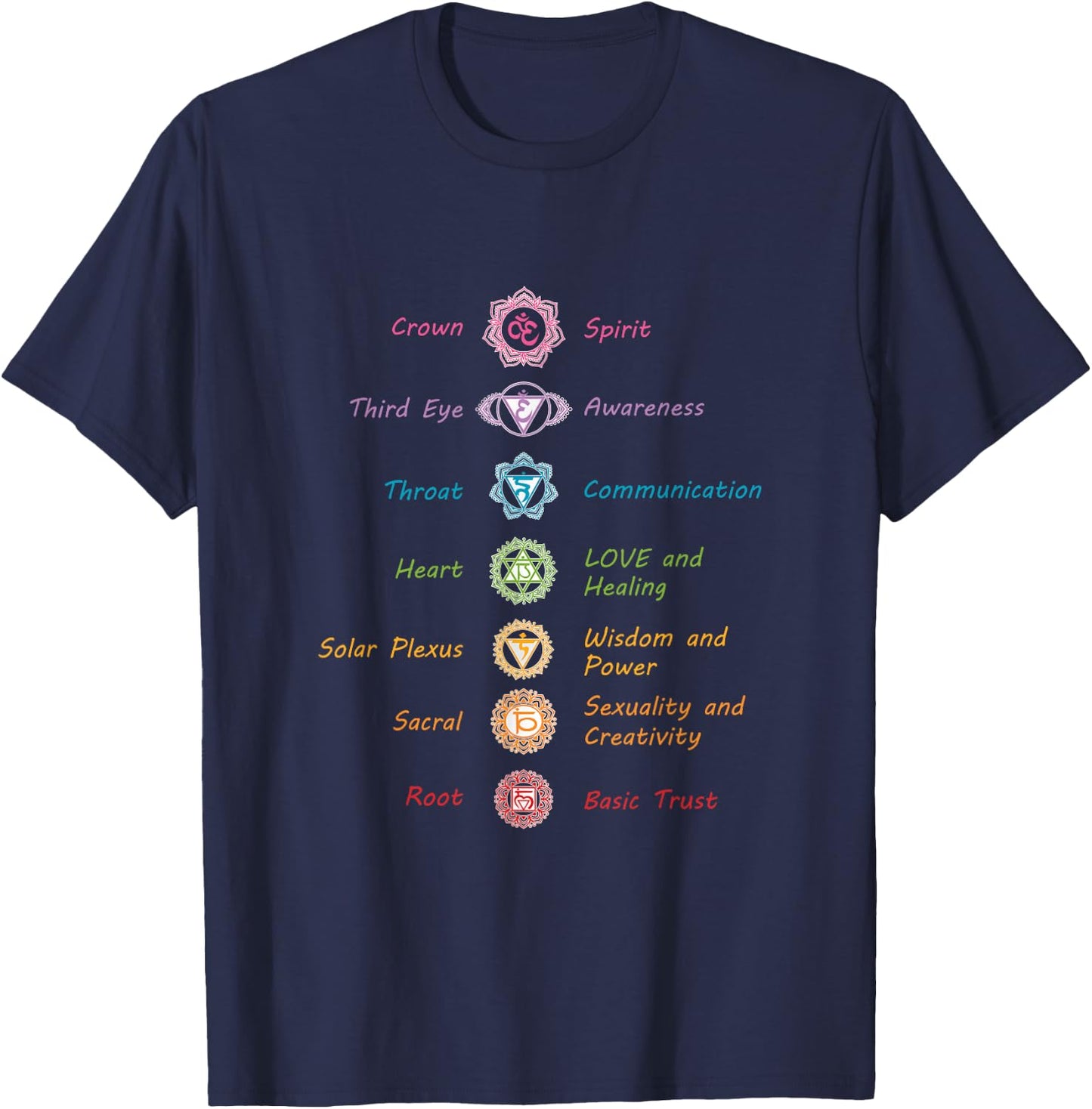 Energy Spirits Soul Chakra Spiritual Health Healing T-Shirt - T-Shirt | Navy