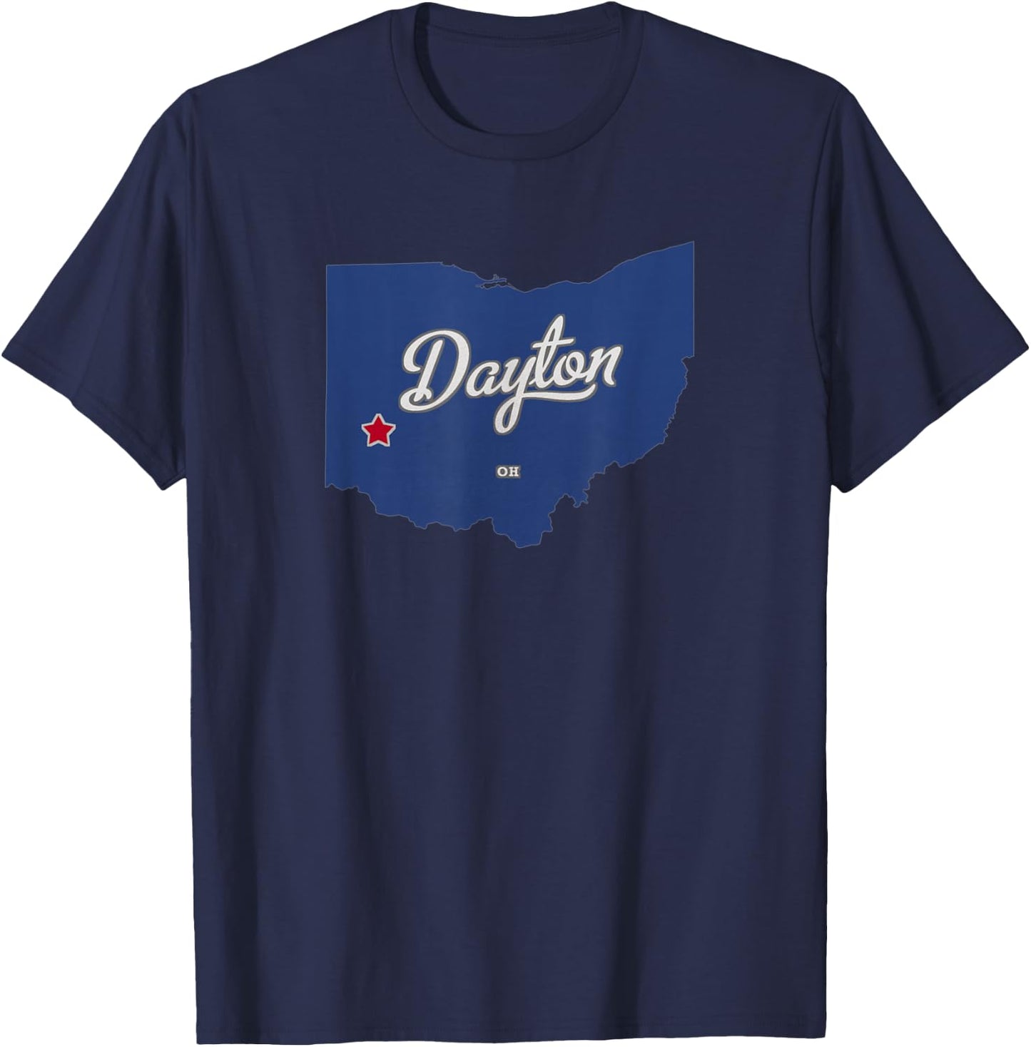 Dayton Ohio OH Map T-Shirt - T-Shirt | Navy