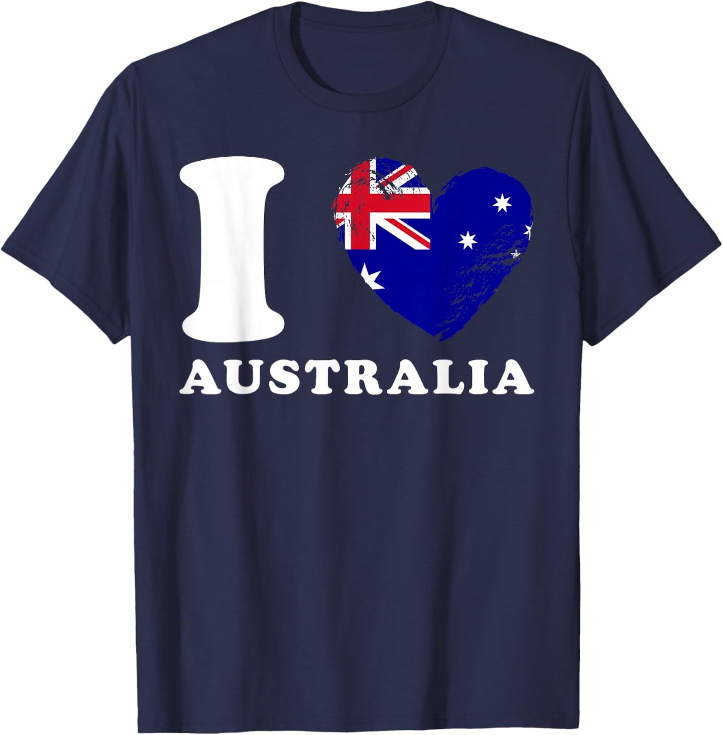 I Love Australia - Heart Flag Australia T-Shirt - T-Shirt | Navy
