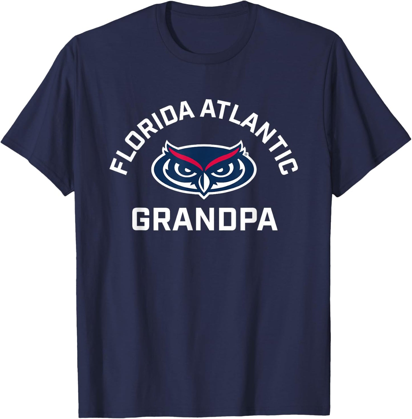 Florida Atlantic University FAU Owls Arched Grandpa T-Shirt - T-Shirt | Navy
