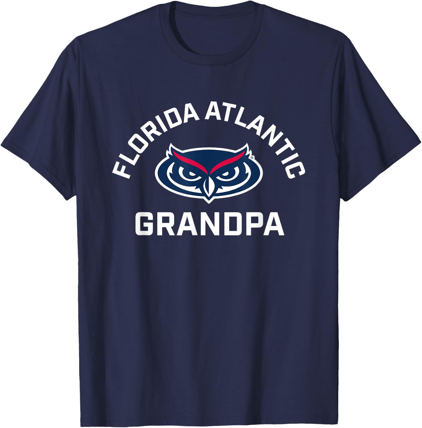 Florida Atlantic University FAU Owls Arched Grandpa T-Shirt - T-Shirt | Navy