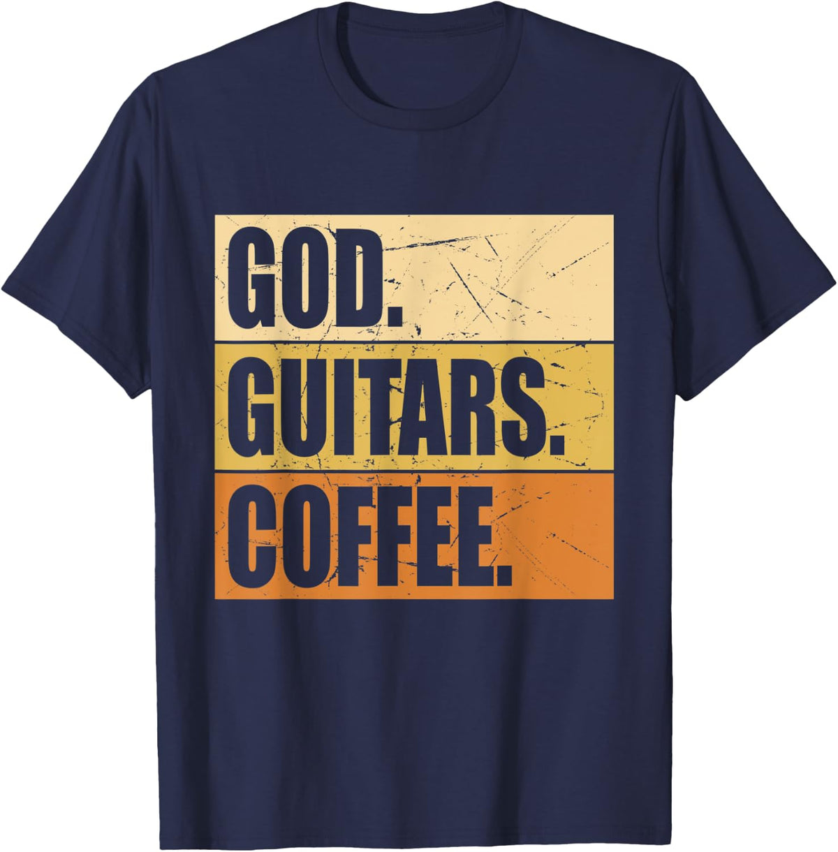Christian Guitar Player Guitarist I God Guitars Coffee T-Shirt - T-Shirt | Navy