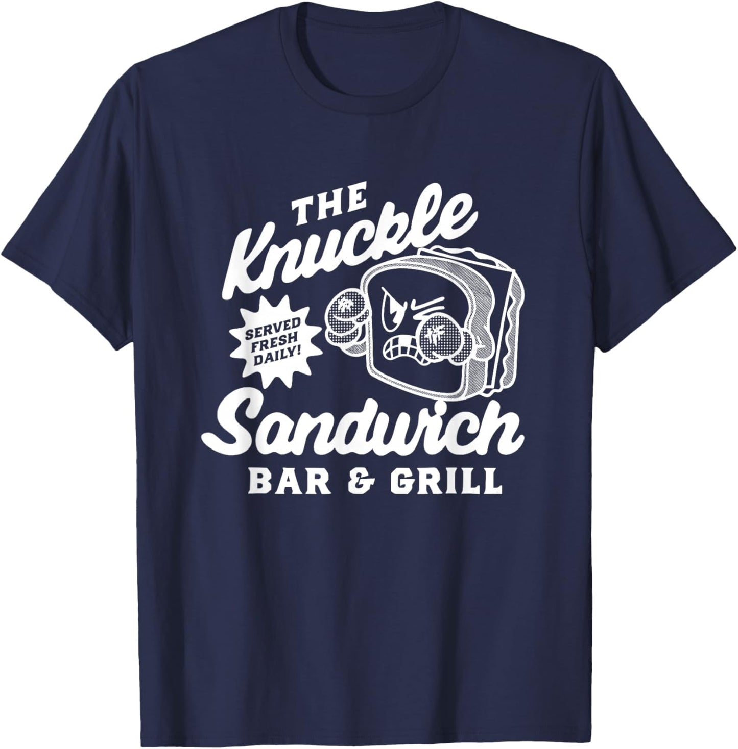 The Knuckle Sandwich Bar & Grill Fighting Joke Bar Dad T-Shirt - T-Shirt | Navy