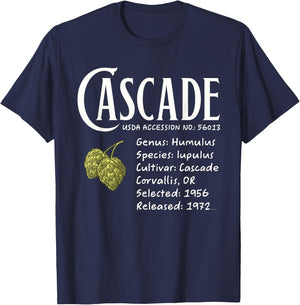 Cascade Hops Historic Cultivar T-Shirt - T-Shirt | Navy
