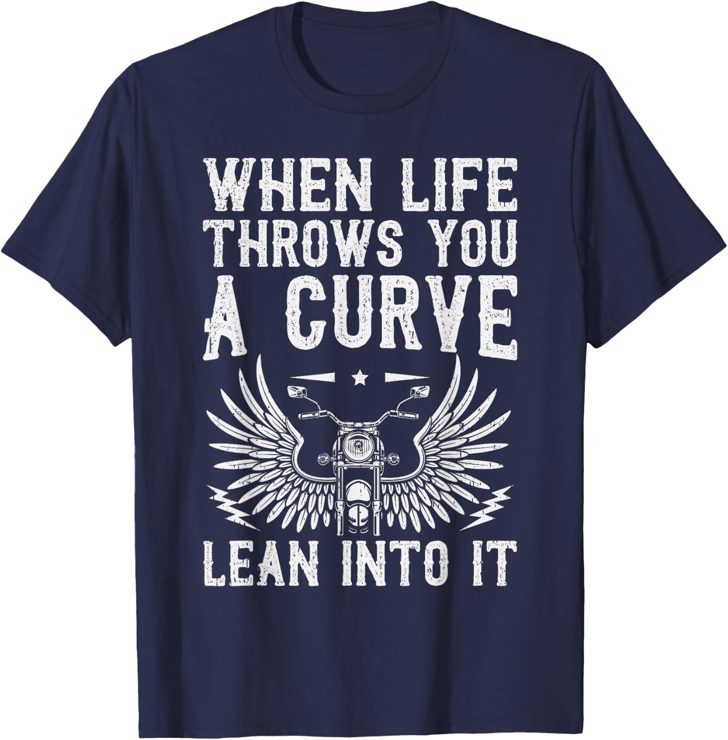 Funny Biker Art Women Motorcycle Motorbike Rider T-Shirt - T-Shirt | Navy