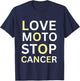 Love Moto Stop Cancer T-Shirt - T-Shirt | Navy