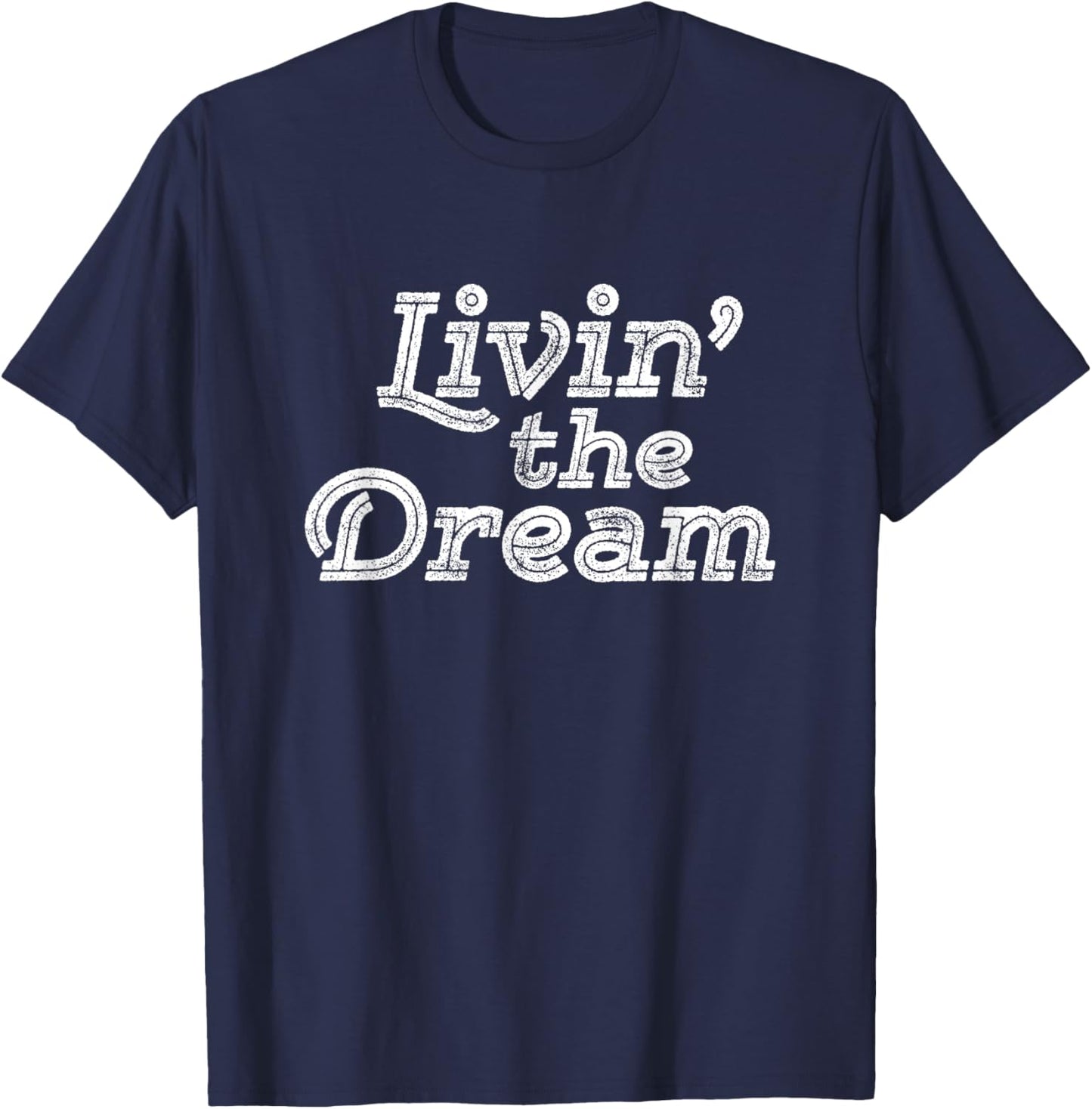 Livin the Dream Vintage 70s Inline Weathered (Dark) T-Shirt - T-Shirt | Navy