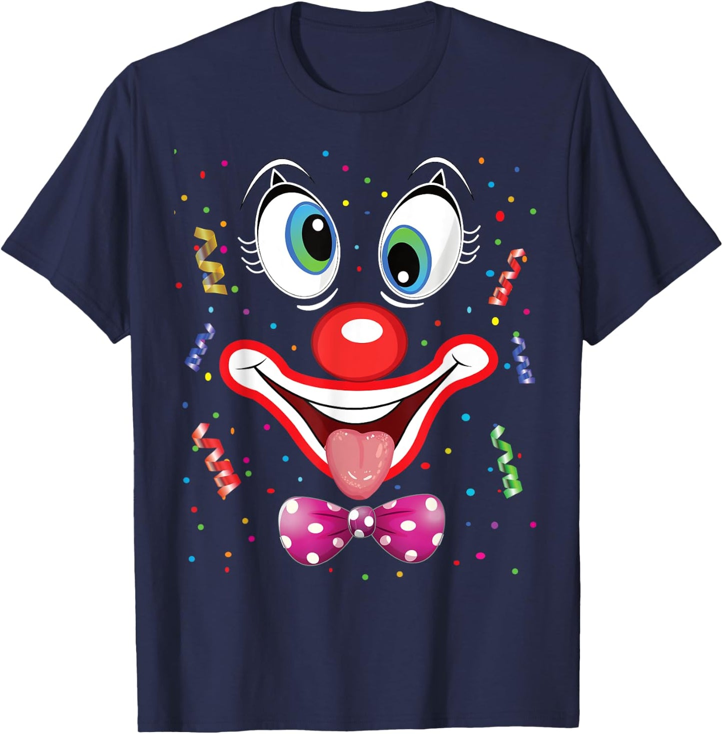 Carnival Clown Face Circus Costume Kids Men Women Carnivals T-Shirt - T-Shirt | Navy