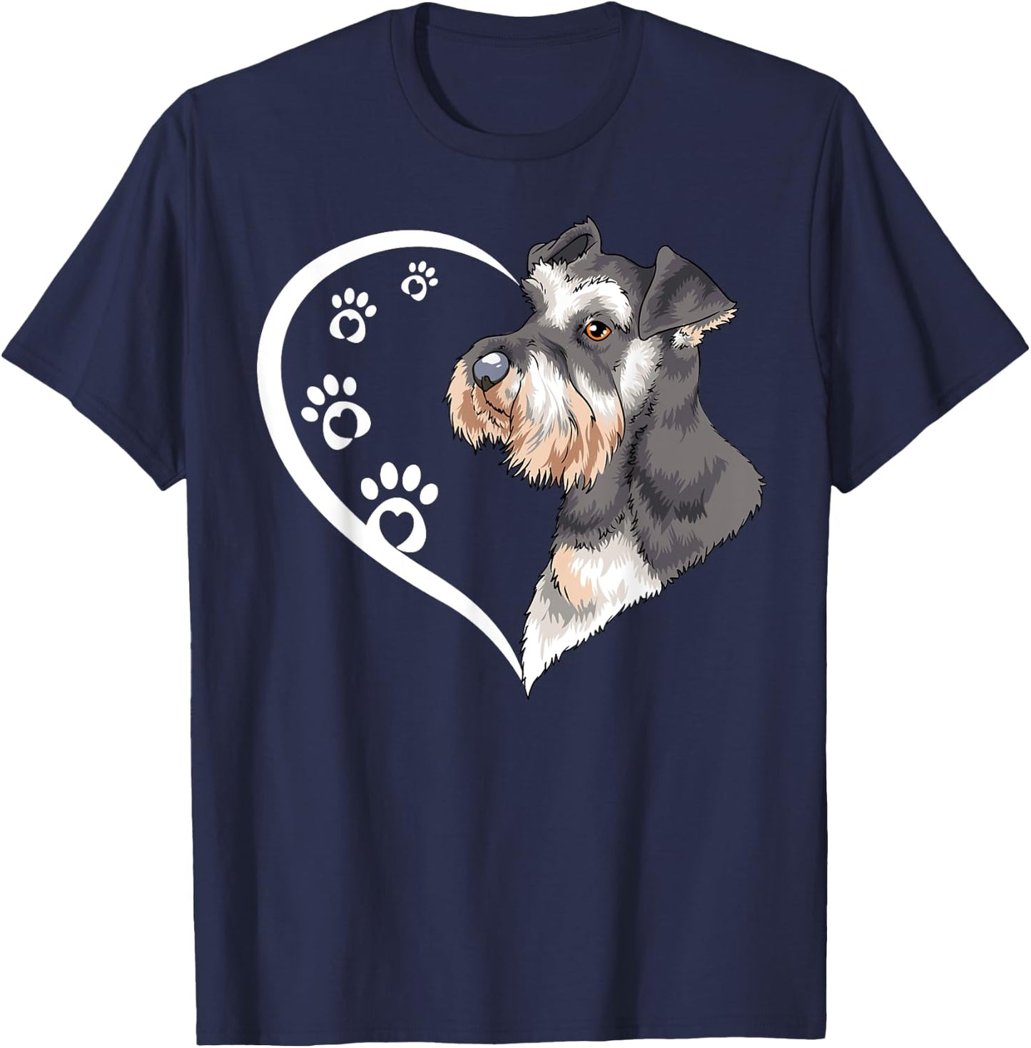 Miniature Schnauzer Shirts Girls Kids Heart Cute T-Shirt - T-Shirt | Navy