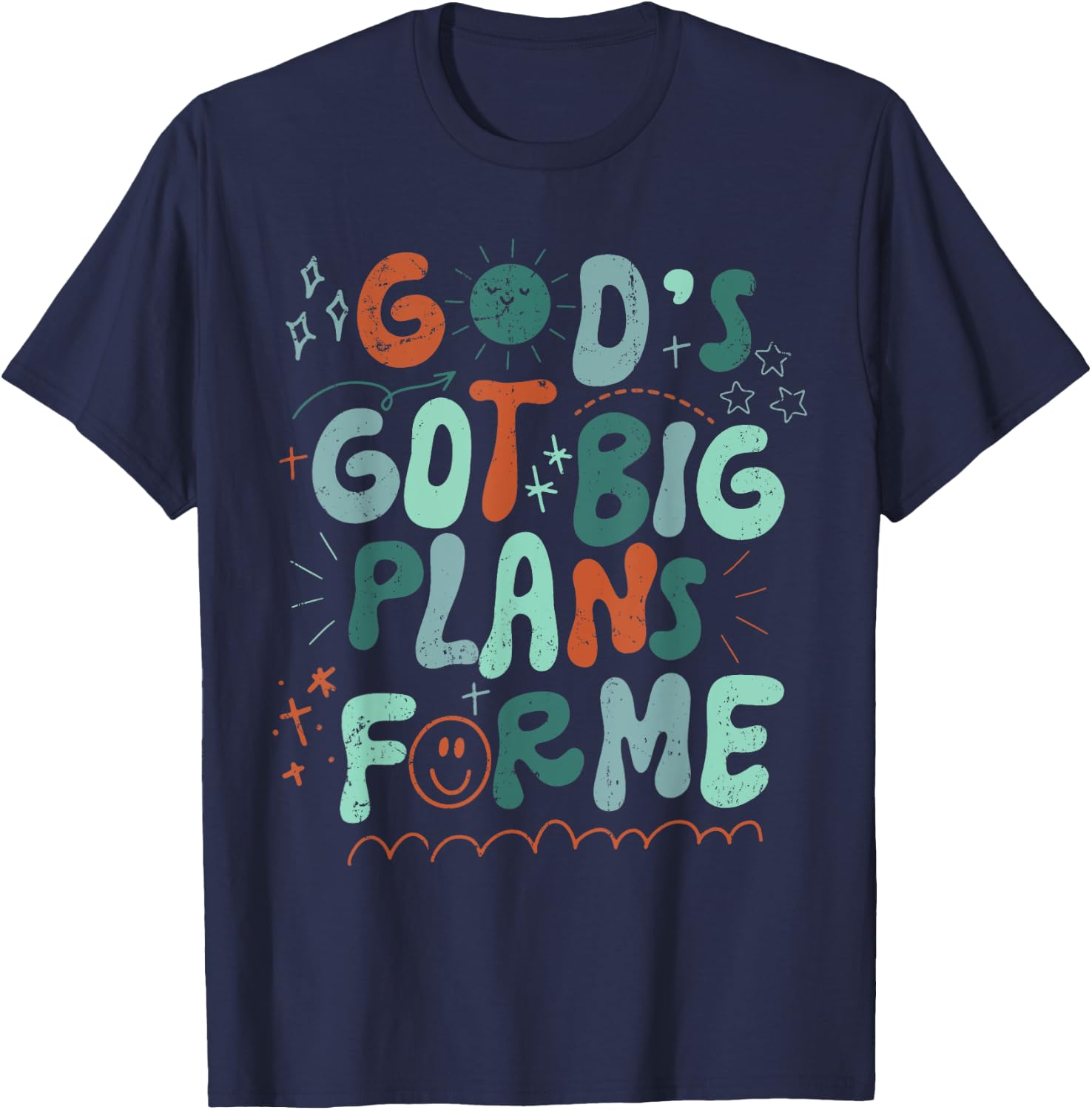 God's Got Big Plans For Me Religious Christian Prayer Gifts T-Shirt - T-Shirt | Navy