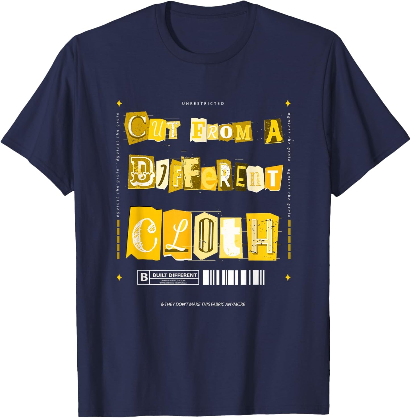 University Varsity-Gold Cut From A Different Cloth Yellow T-Shirt - T-Shirt | Navy