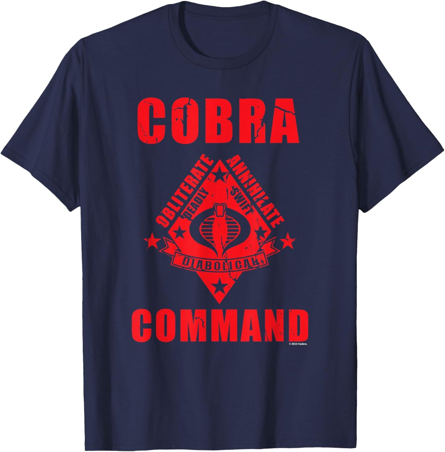 G.I. Joe Cobra Command Obliterate Annihilate Distressed Logo T-Shirt - T-Shirt | Navy