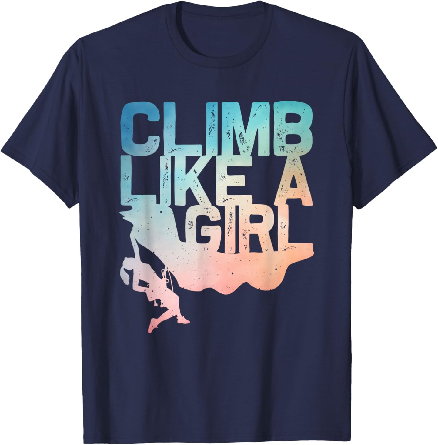 Funny Rock Climbing Design For Girls Women Kids Rock Climber T-Shirt - T-Shirt | Navy