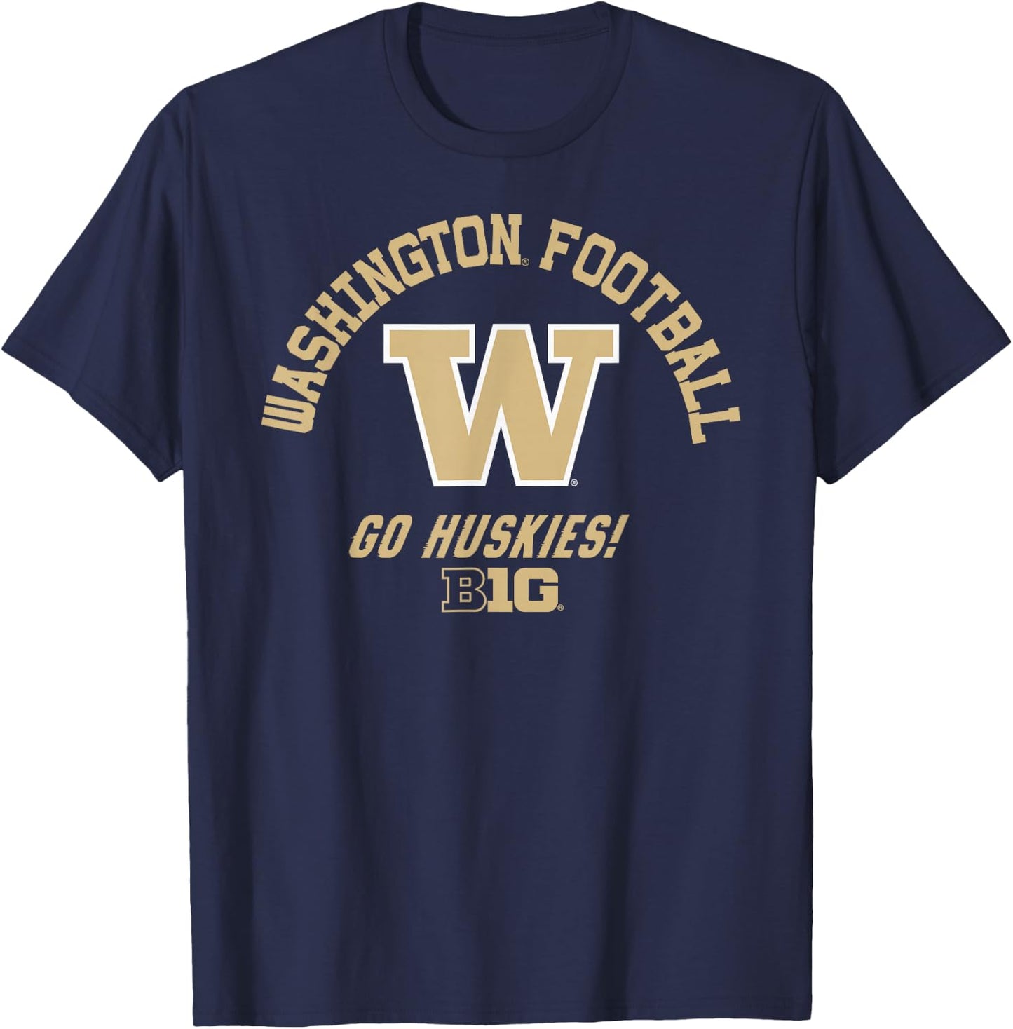 Elite Authentics -Youth Purple Washington Huskies NCAA Football , Small, Short Sleeve, , Classic Fit, Polyester 100% T-Shirt - T-Shirt | Navy