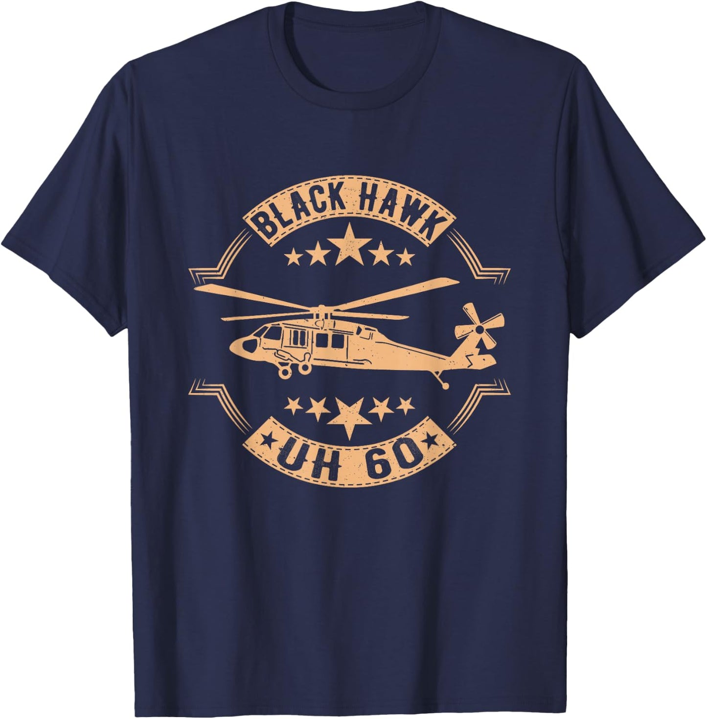 Patriotic USA Flag Military Helicopter UH-60 Black Hawk T-Shirt - T-Shirt | Navy