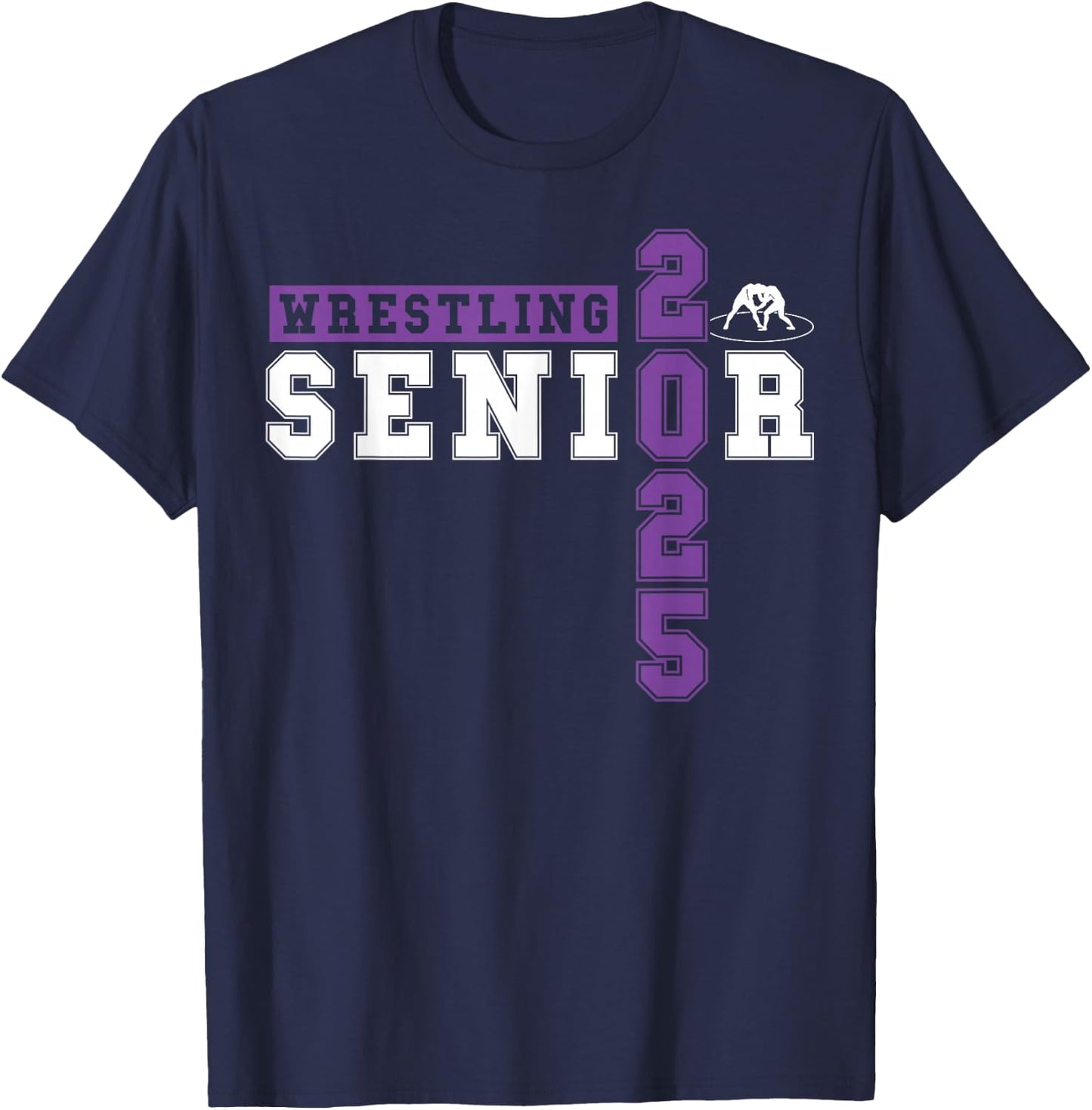 Wrestling Senior Night Wrestling Senior 2025 Graduation 52 T-Shirt - T-Shirt | Navy