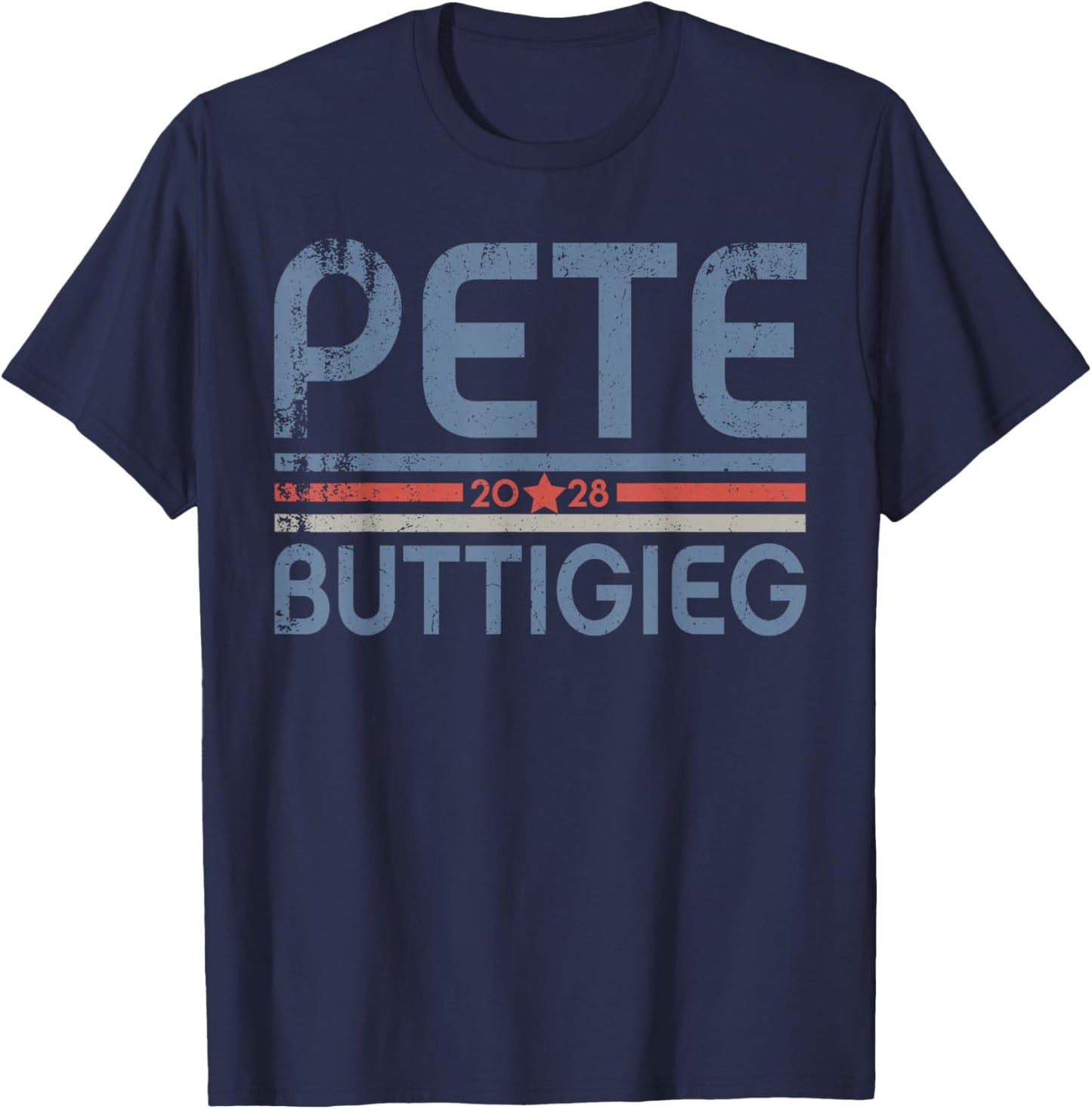 Buddigieg For President 2028, Pete Buttigieg 2028 Vintage T-Shirt - T-Shirt | Navy