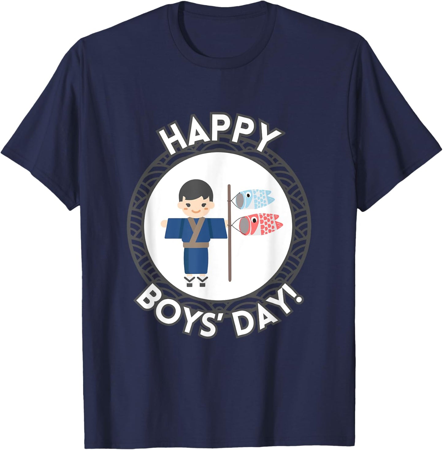 Happy Boys' Day Hawaii Koinburi Japanese Celebration May 5 T-Shirt - T-Shirt | Navy