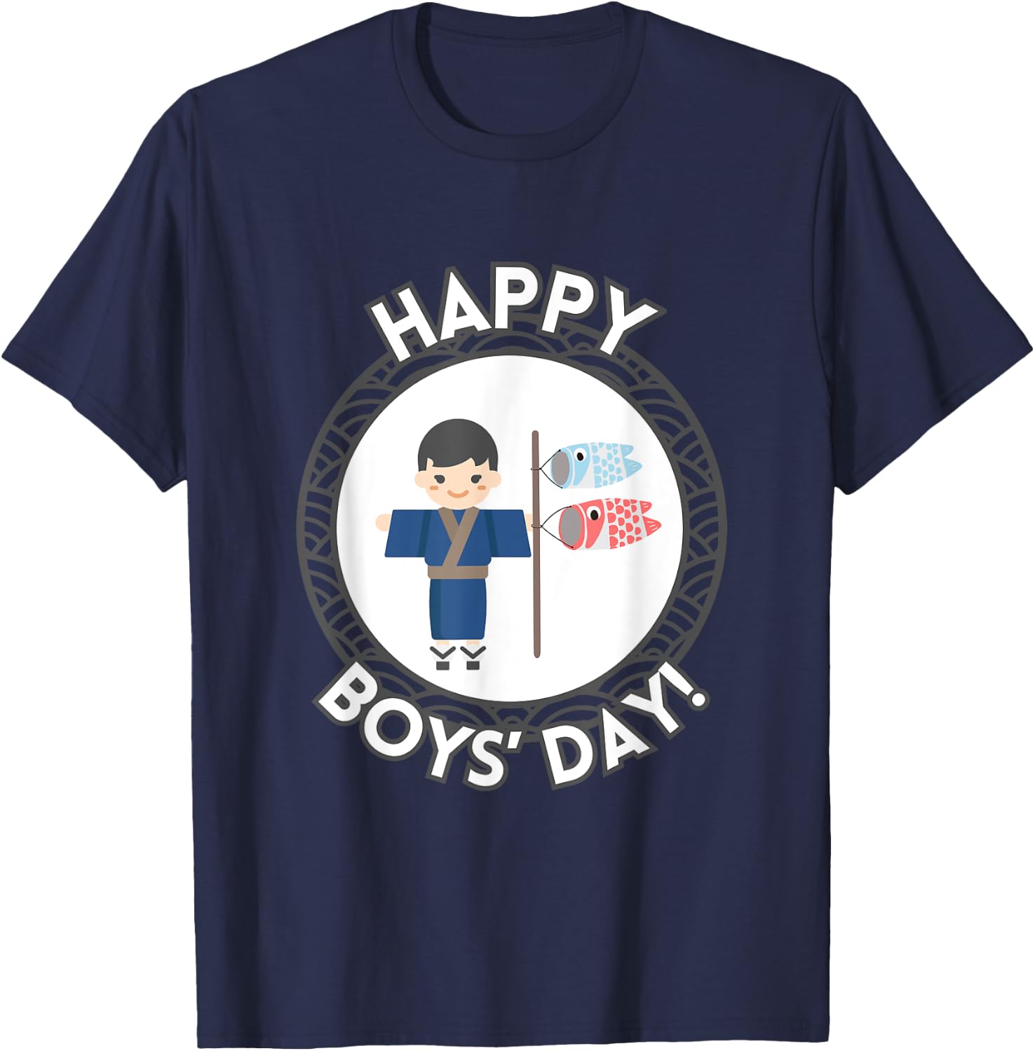 Happy Boys' Day Hawaii Koinburi Japanese Celebration May 5 T-Shirt - T-Shirt | Navy