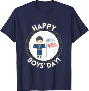 Happy Boys' Day Hawaii Koinburi Japanese Celebration May 5 T-Shirt - T-Shirt | Navy
