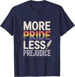 More Pride Less Prejudice Rainbow Quill T-Shirt - T-Shirt | Navy
