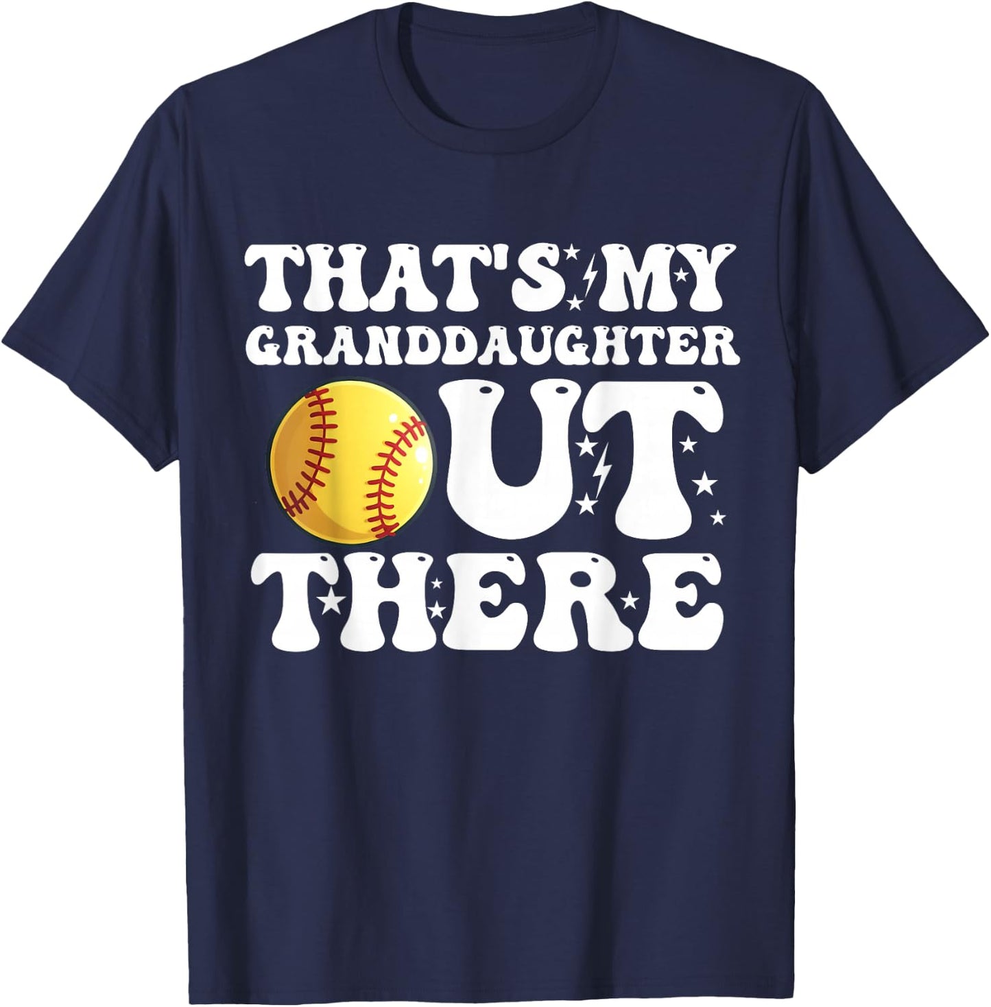 That's My Granddaughter Out There Softball Grandpa Grandma T-Shirt - T-Shirt | Navy