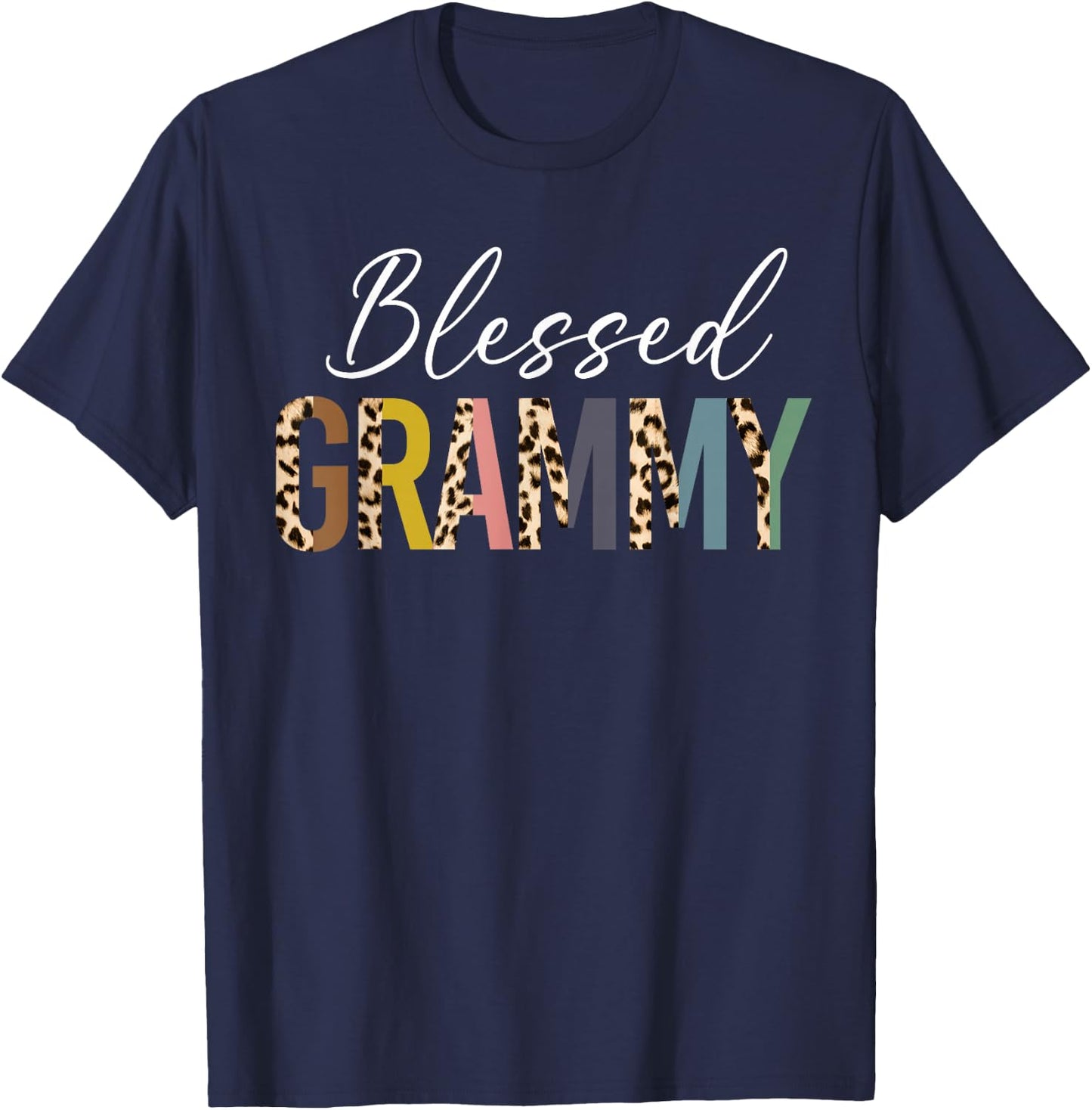 Blessed Grammy for Grandma Grammie Grandmother Announcement T-Shirt - T-Shirt | Navy