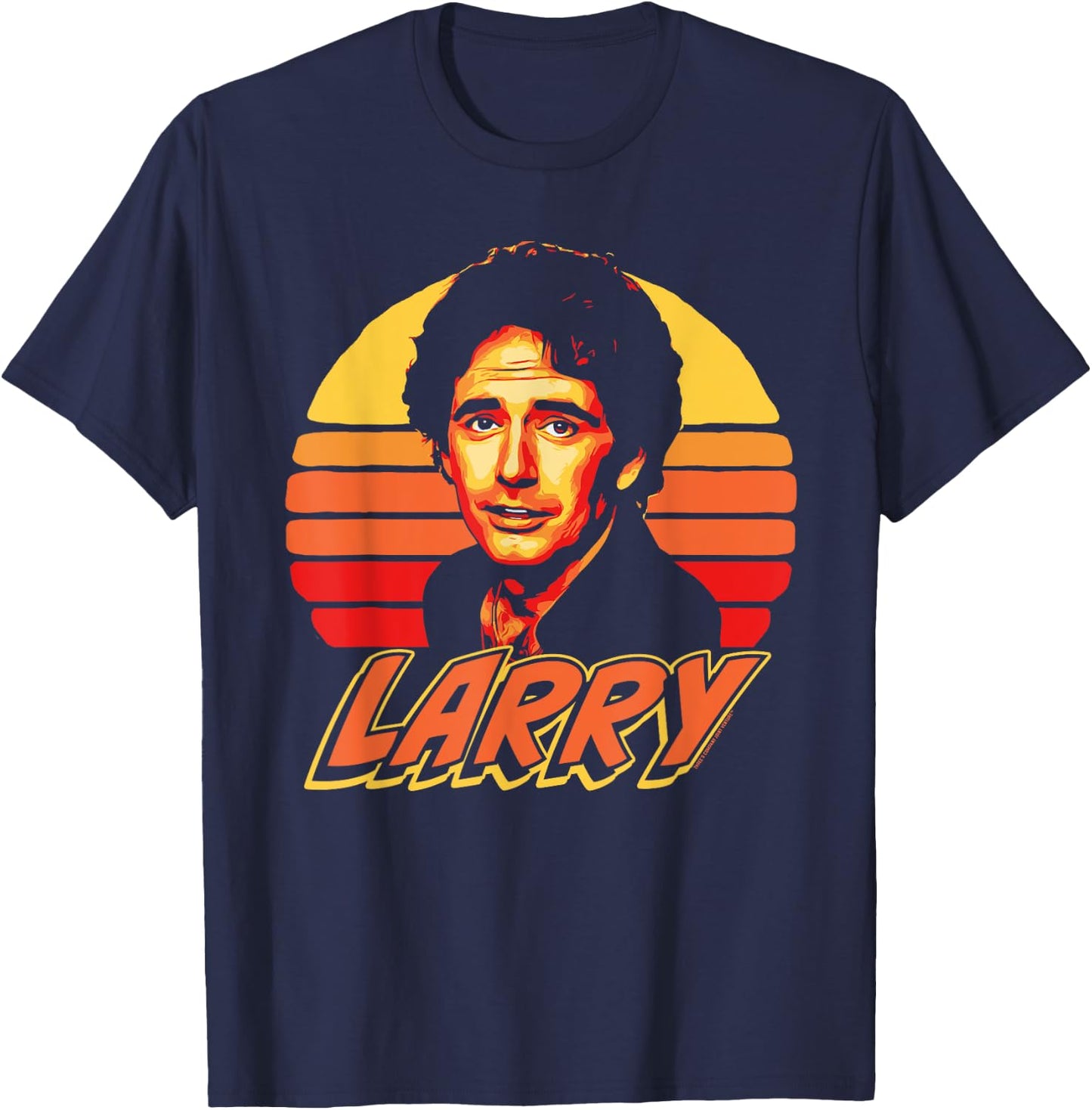 Larry Retro Three's Company Vintage Seventies/Eighties Vibe T-Shirt - T-Shirt | Navy