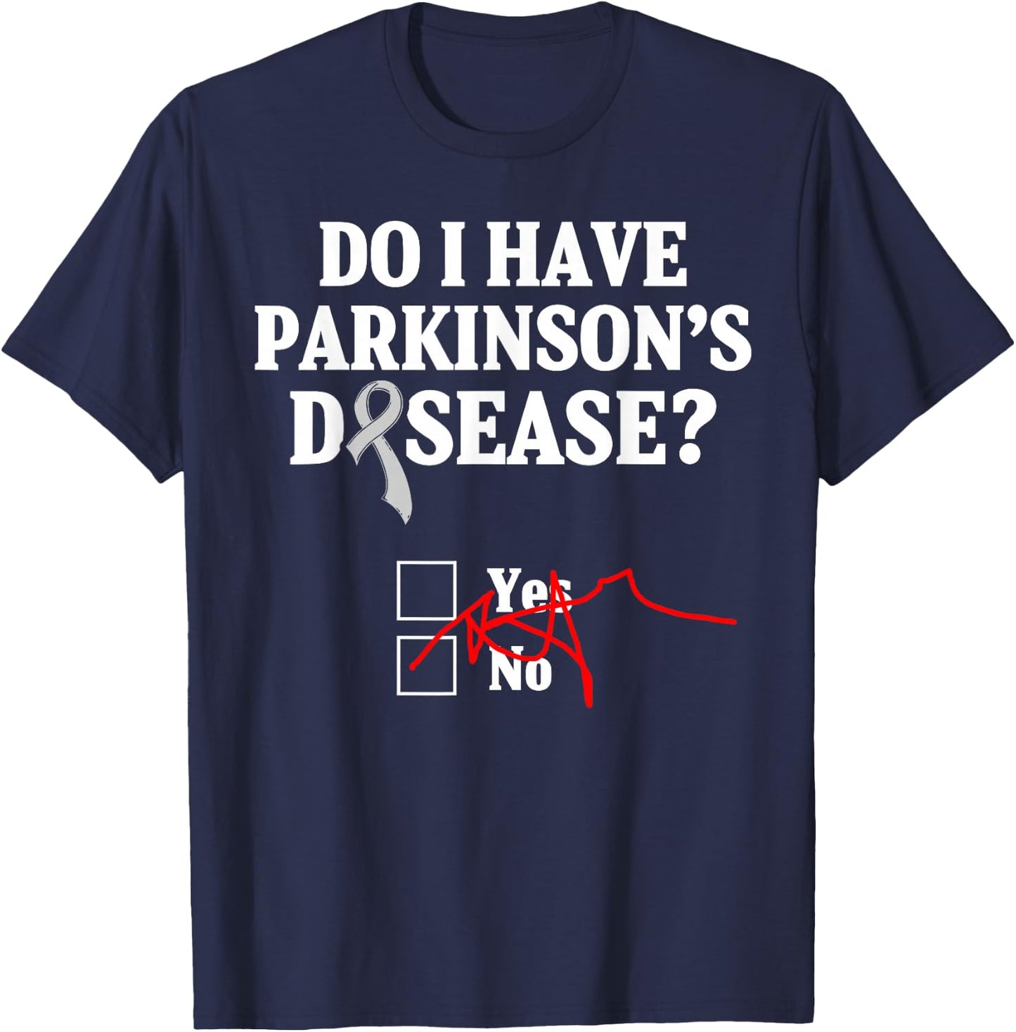 Parkinsons Disease Awareness Yes No Warrior Survivor T-Shirt - T-Shirt | Navy