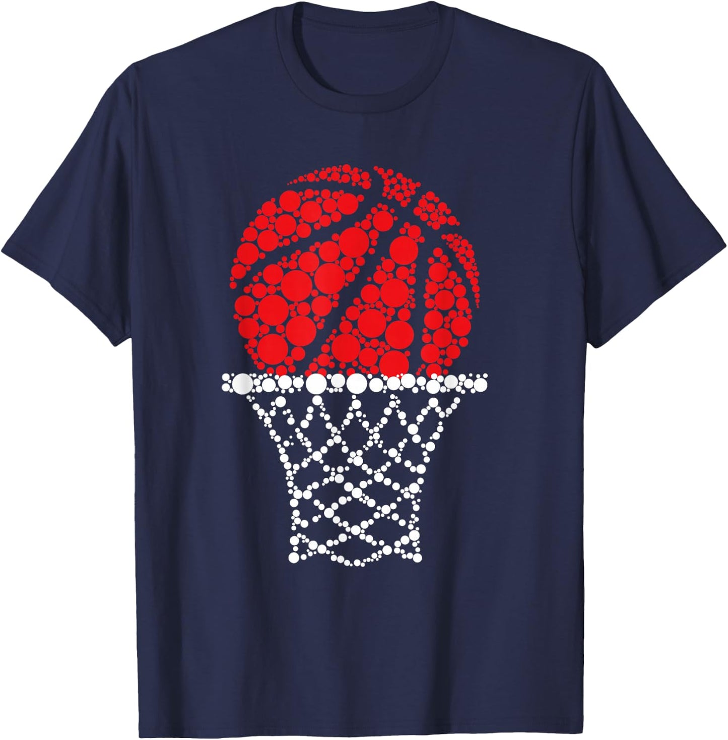 Basketball Dots Happy Dot Day For Kids Man Woman T-Shirt - T-Shirt | Navy
