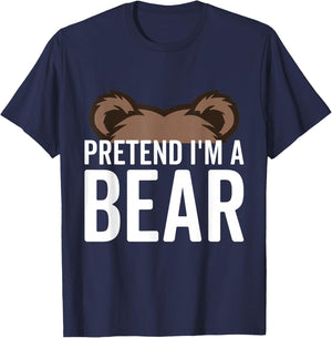 Pretend I'm A Bear Lazy Halloween Costume Halloween party T-Shirt - T-Shirt | Navy