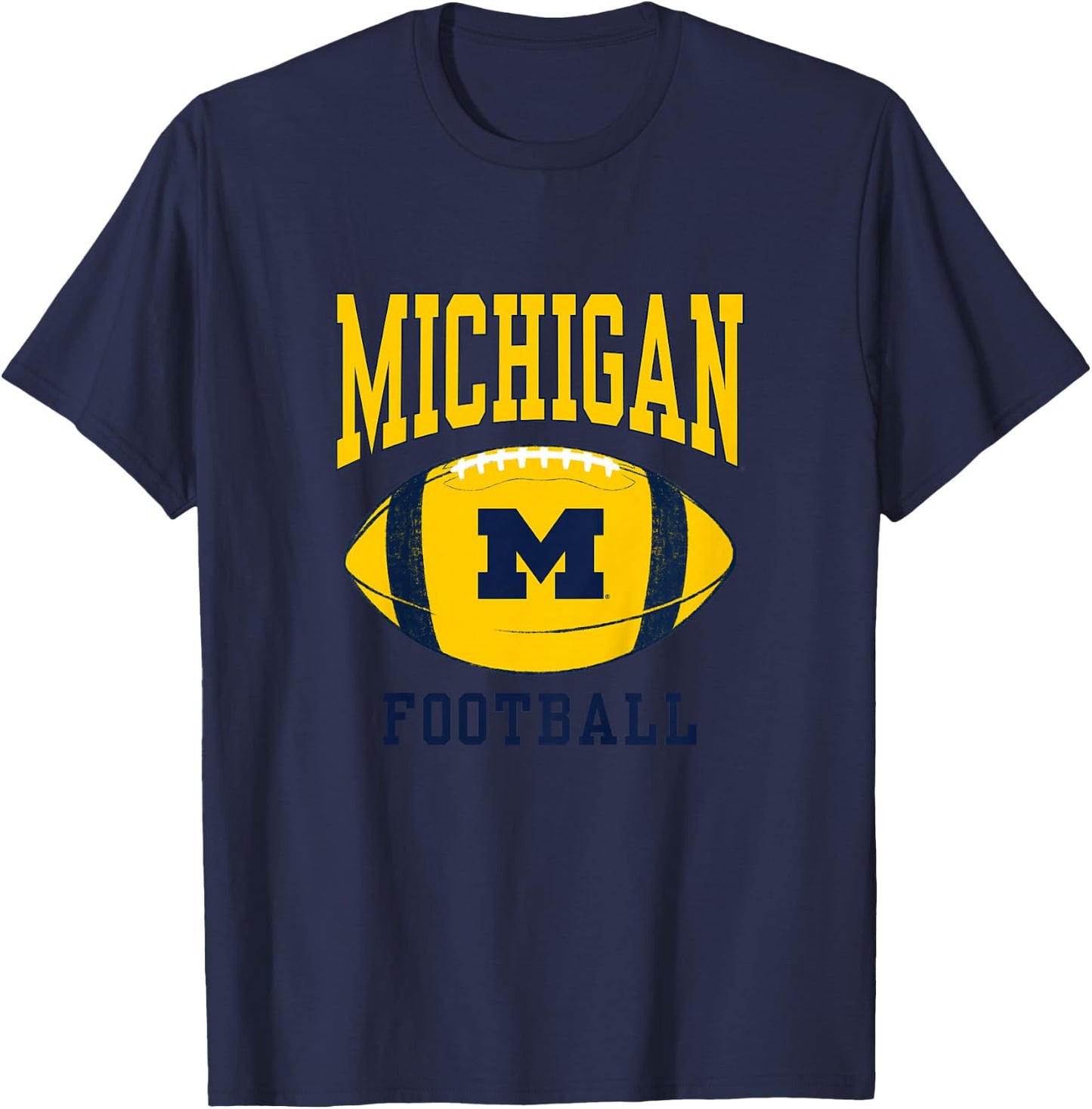 Kids University of Michigan Wolverines U of M Football Ball T-Shirt - T-Shirt | Navy