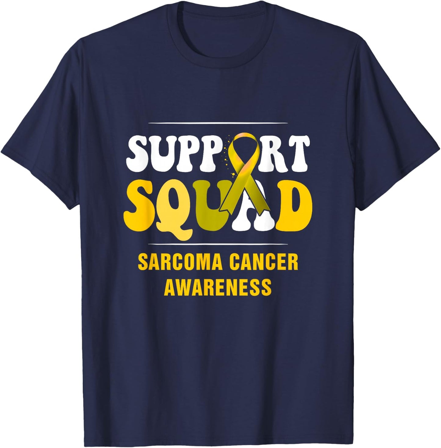Support-Squad Sarcoma Cancer Awareness Yellow Ribbon Team T-Shirt - T-Shirt | Navy