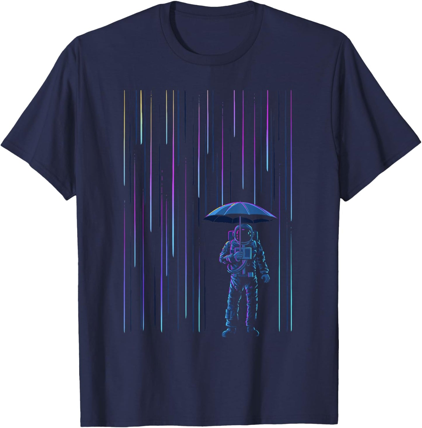 Meteor Shower Surreal Space Astronaut T-Shirt - T-Shirt | Navy